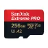 Sandisk Extreme Pro 256GB MicroSDXC UHS-I U3 Class 10 V30 A2 Memory Card with Adapter